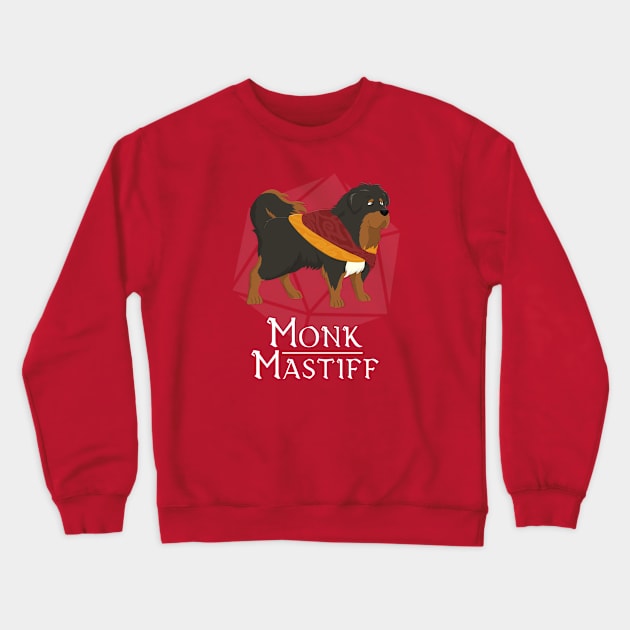 Monk Mastiff Crewneck Sweatshirt by Celestirus